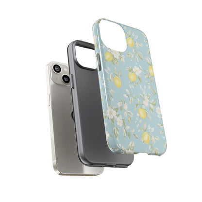 Lemon Blossom Blue iPhone Case