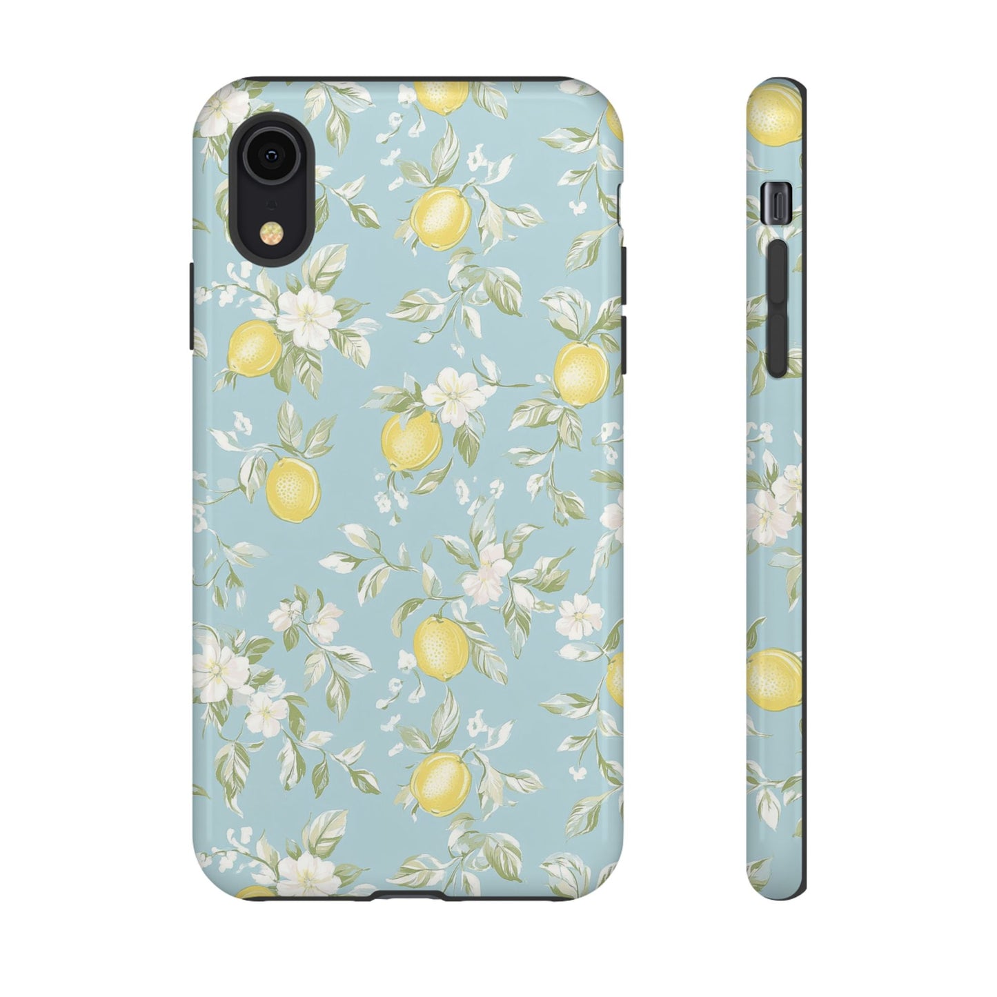 Lemon Blossom Blue iPhone Case