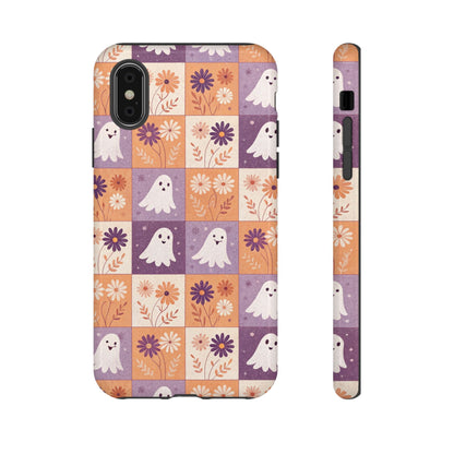 Ghost Floral Checkerboard iPhone Case