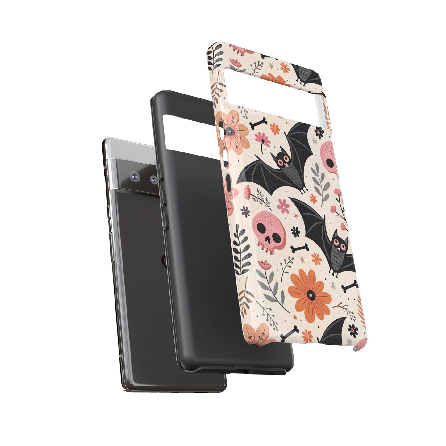 Floral Bats & Skulls Halloween Google Pixel Case