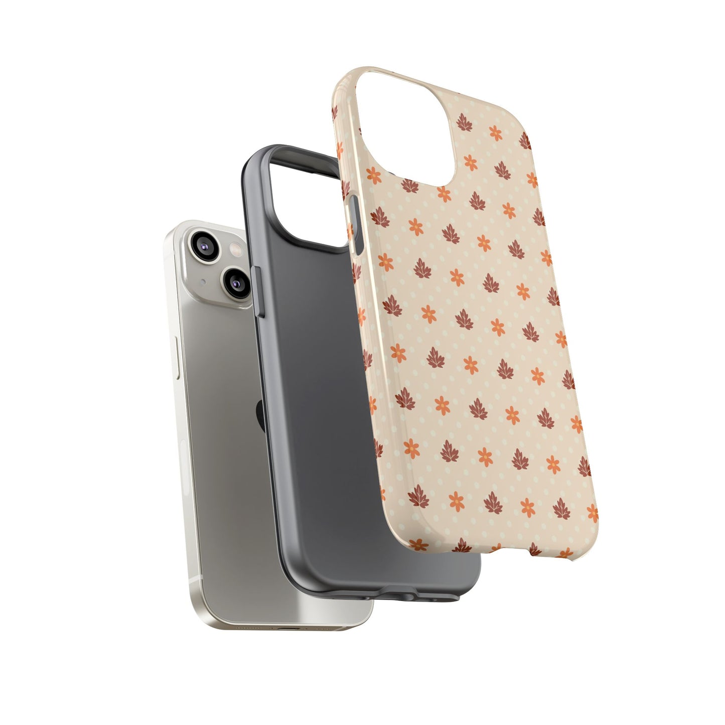 Beige Fall Floral Polka Dot iPhone Case