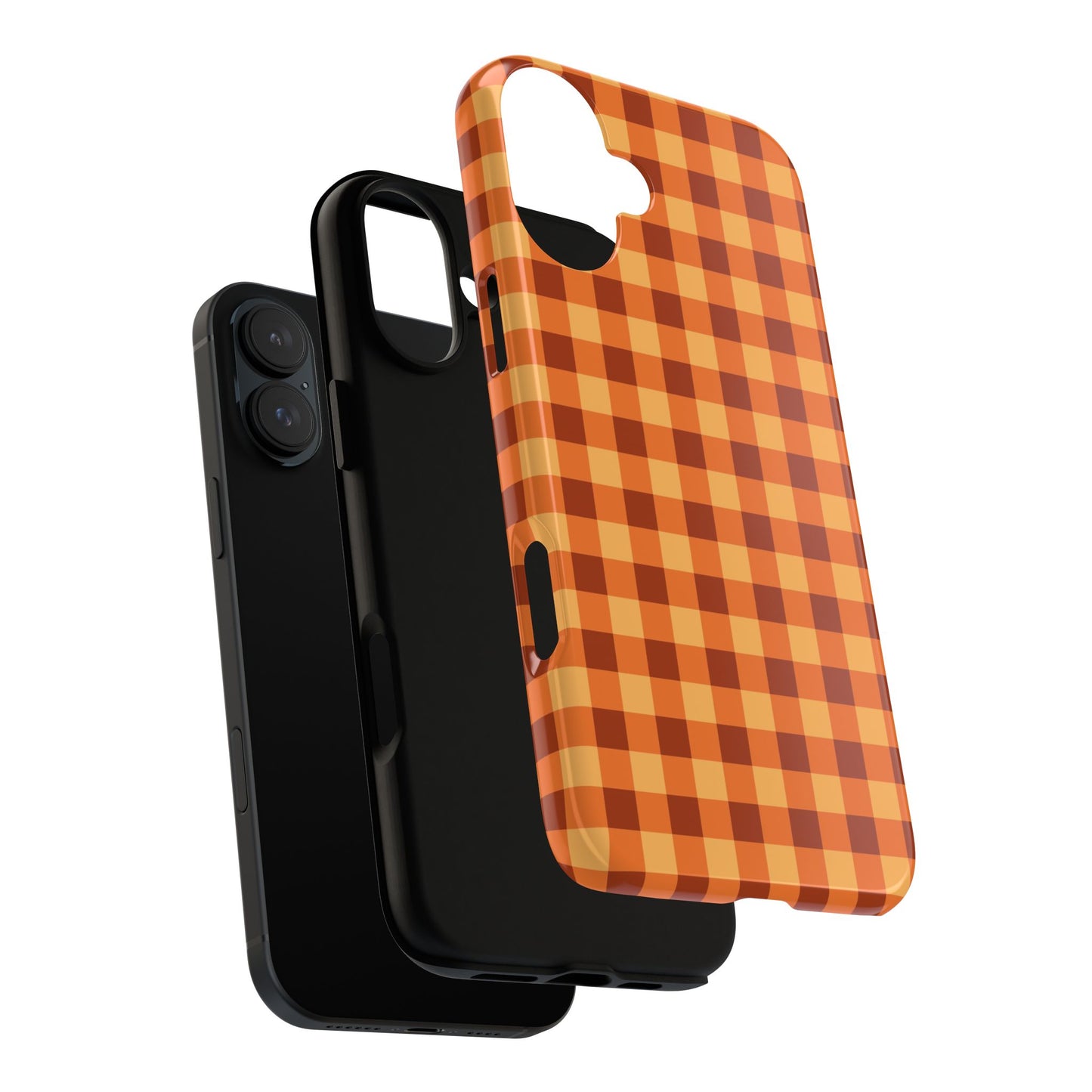 Orange Gingham Checkered iPhone Case
