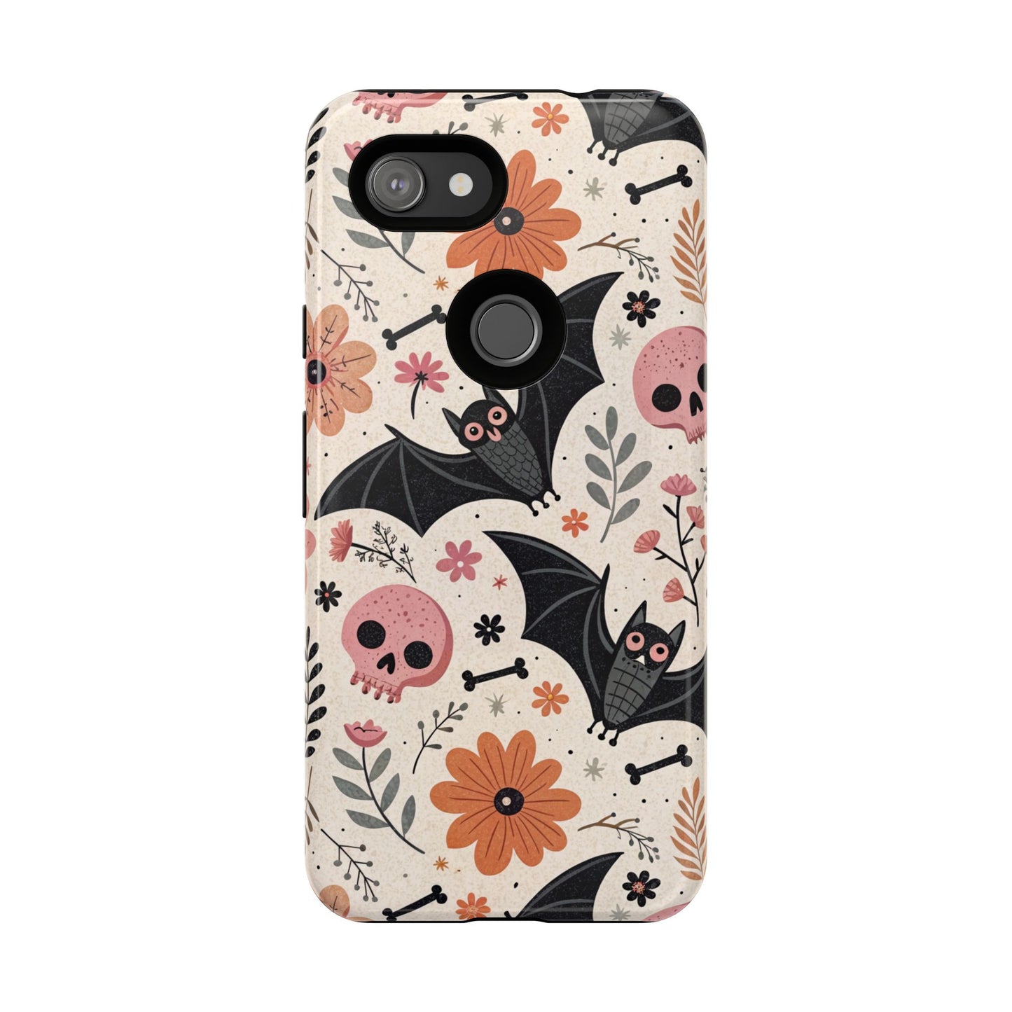 Floral Bats & Skulls Halloween Google Pixel Case
