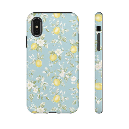 Lemon Blossom Blue iPhone Case