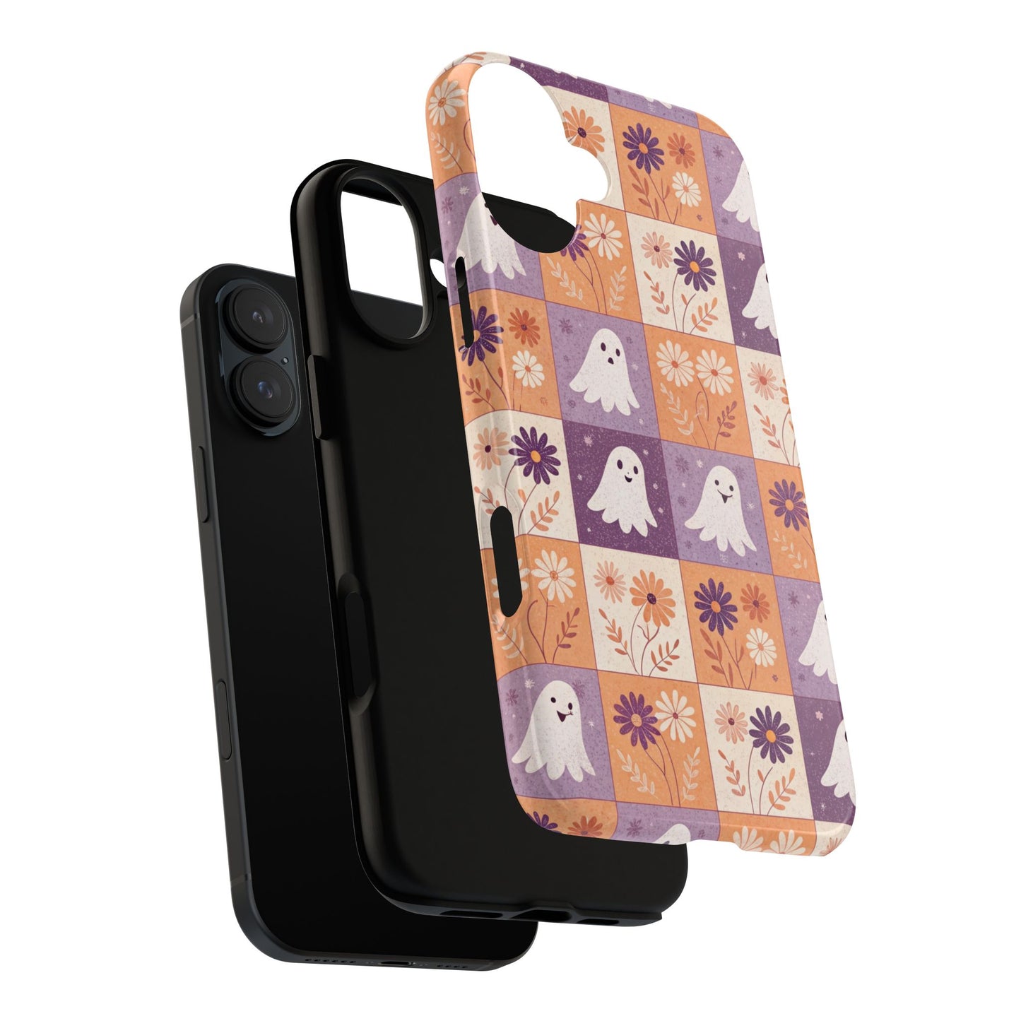 Ghost Floral Checkerboard iPhone Case