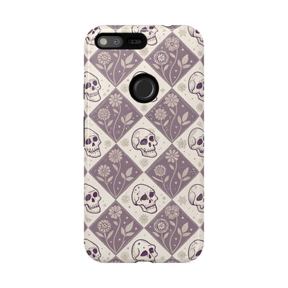 Vintage Skull & Floral Diamond Google Pixel Case