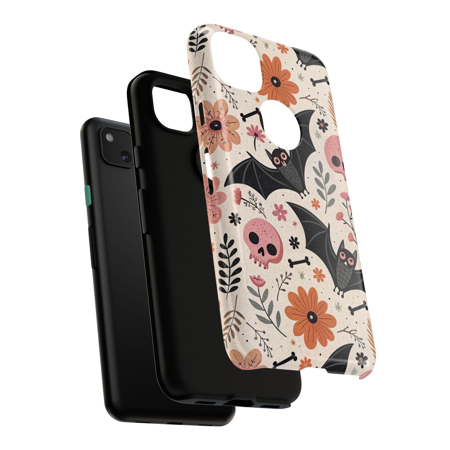 Floral Bats & Skulls Halloween Google Pixel Case
