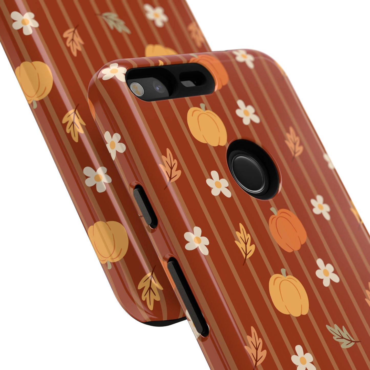 Pumpkin Spice Floral Stripe Google Pixel Case