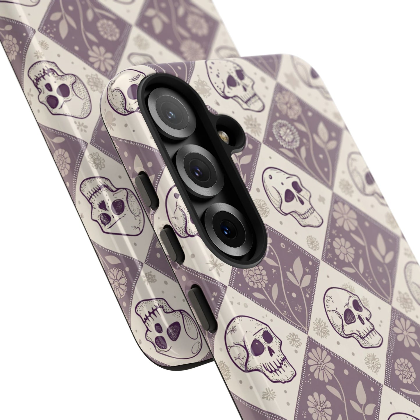 Vintage Skull & Floral Diamond Samsung Case