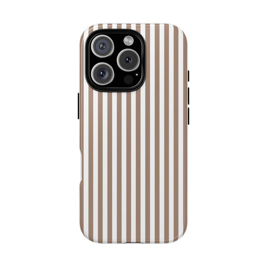 Beige & White Stripe iPhone Case
