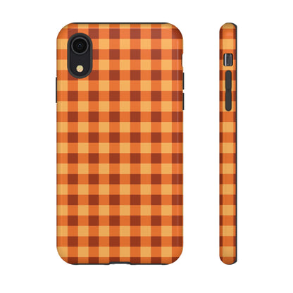 Orange Gingham Checkered iPhone Case