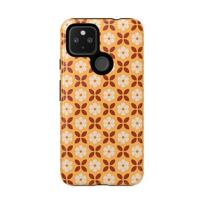 Retro Orange Flower Power Google Pixel Case