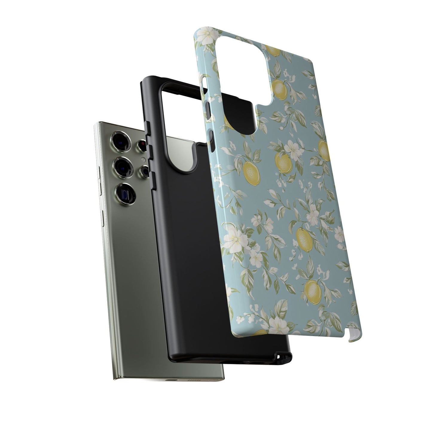 Lemon Blossom Blue Samsung Case
