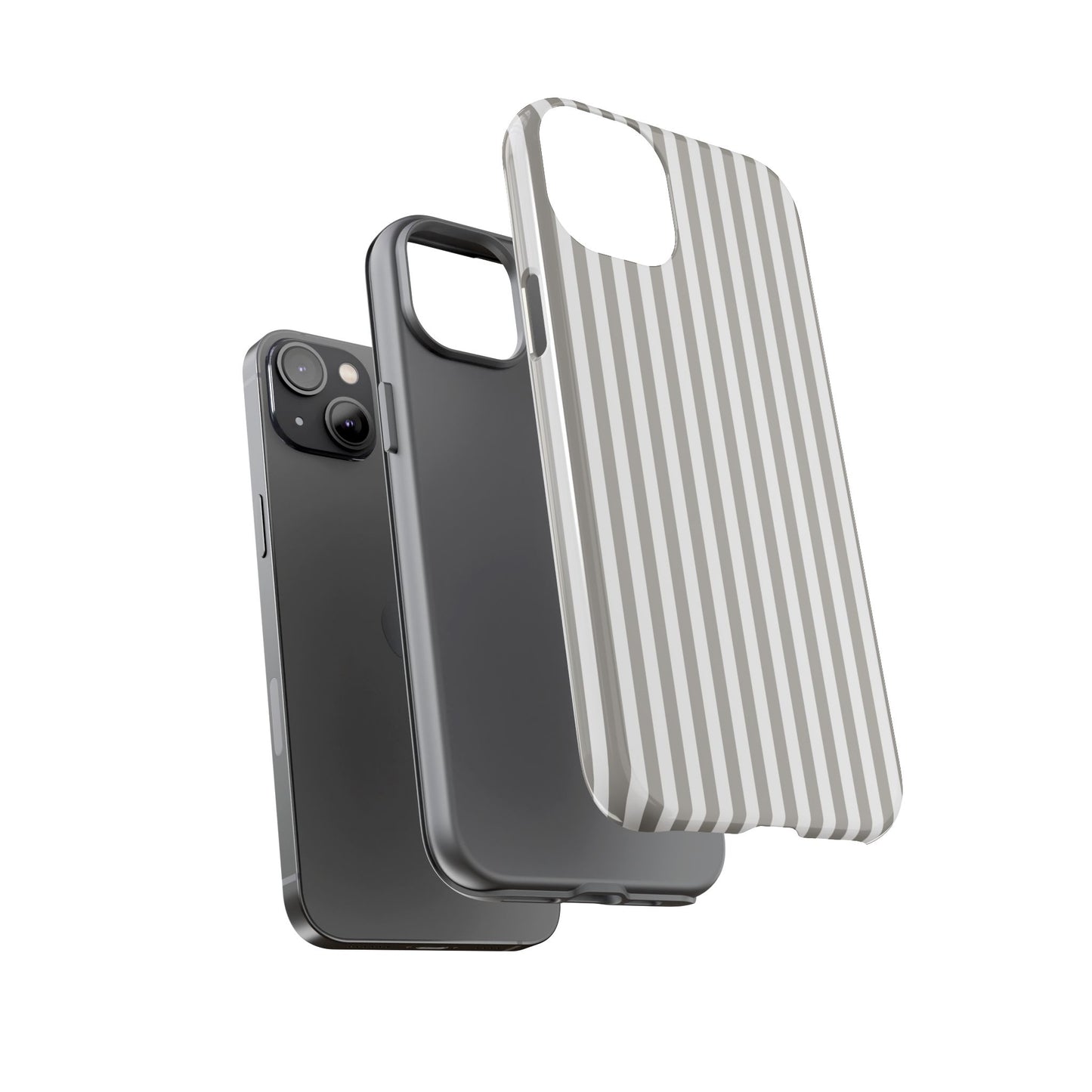 Gray & White Stripe iPhone Case