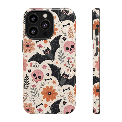 Floral Bats & Skulls Halloween iPhone Case