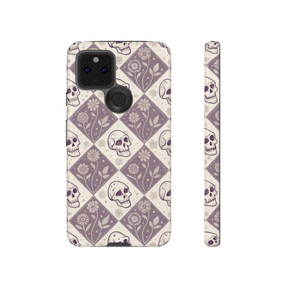 Vintage Skull & Floral Diamond Google Pixel Case