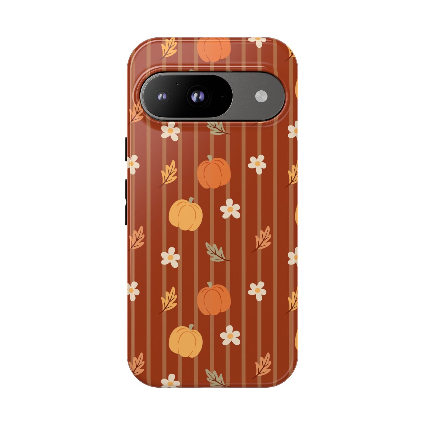 Pumpkin Spice Floral Stripe Google Pixel Case