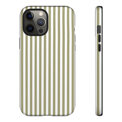 Sage & White Stripe iPhone Case