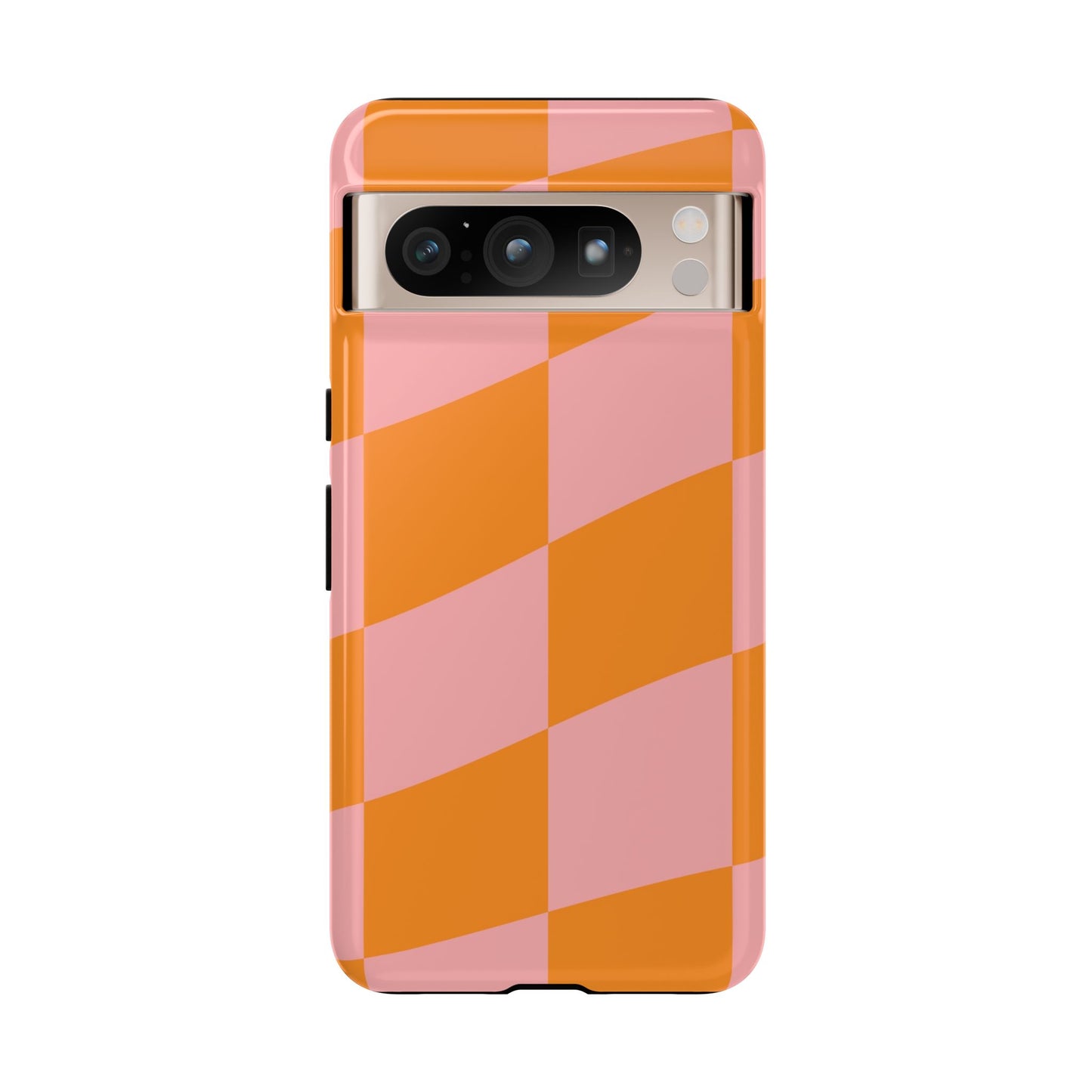Pink & Orange Wavy Checker Google Pixel Case