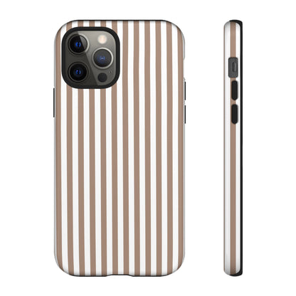 Beige & White Stripe iPhone Case