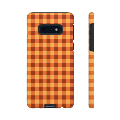 Orange Gingham Checkered Samsung Case