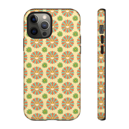 Smiley Retro Floral iPhone Case