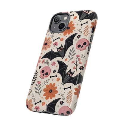 Floral Bats & Skulls Halloween iPhone Case