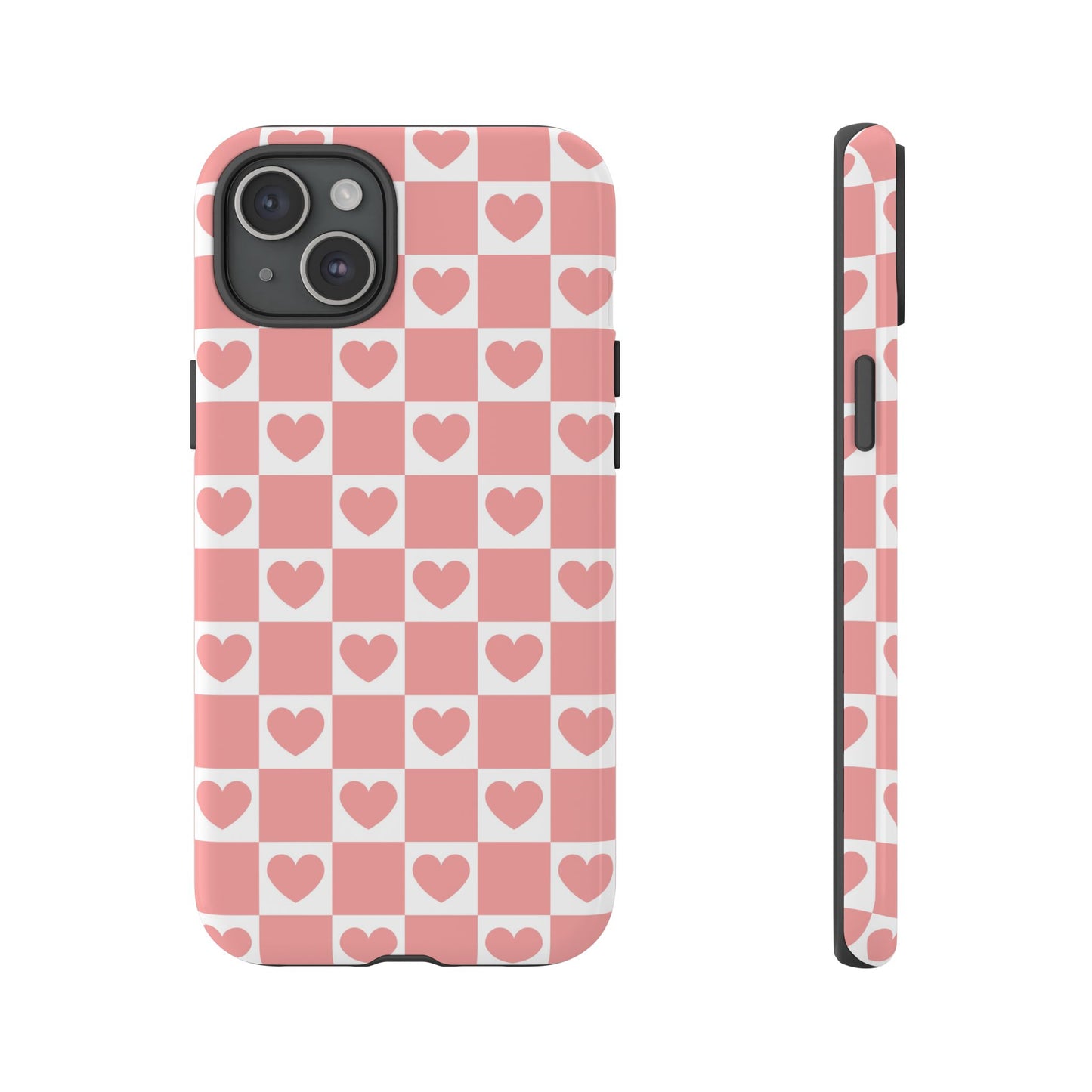 Pink Heart Checkerboard iPhone Case