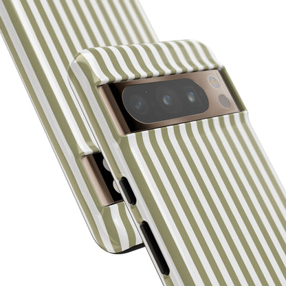 Sage & White Stripe Google Pixel Case