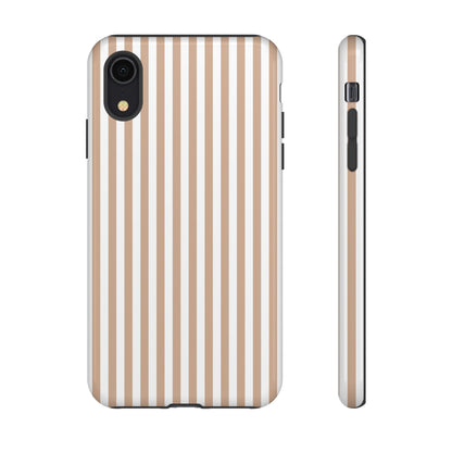 Tan & White Stripe iPhone Case