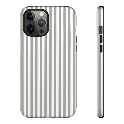 Gray & White Stripe iPhone Case