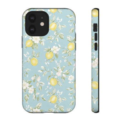 Lemon Blossom Blue iPhone Case
