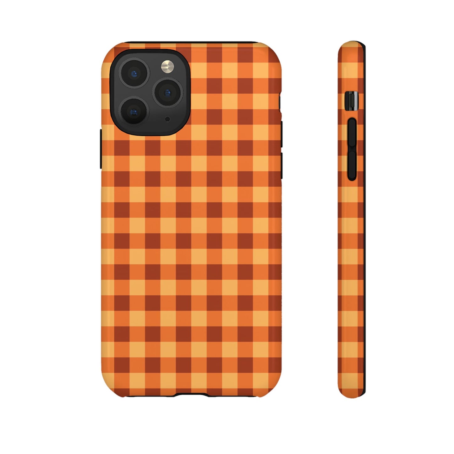 Orange Gingham Checkered iPhone Case