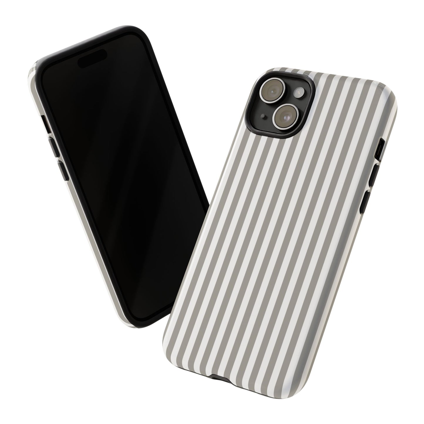 Gray & White Stripe iPhone Case