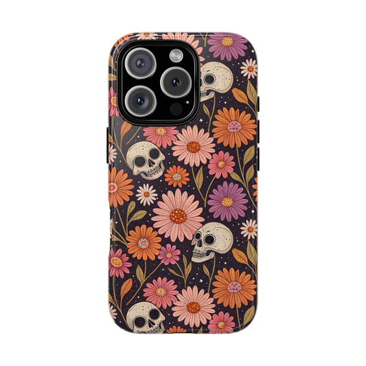 Skulls & Fall Florals iPhone Case
