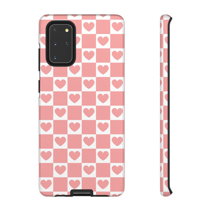 Pink Heart Checkerboard Samsung Case