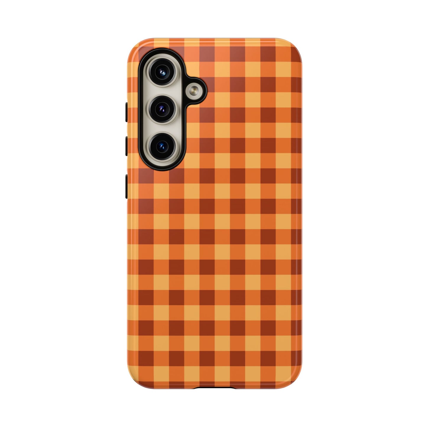 Orange Gingham Checkered Samsung Case