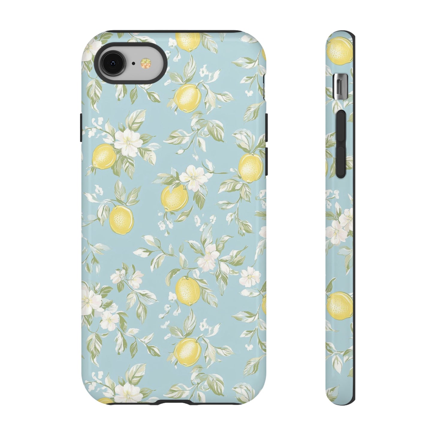 Lemon Blossom Blue iPhone Case