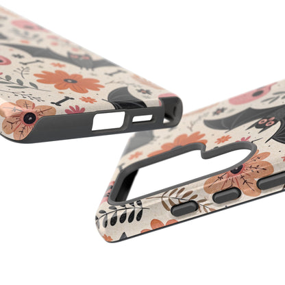 Floral Bats & Skulls Halloween Samsung Case
