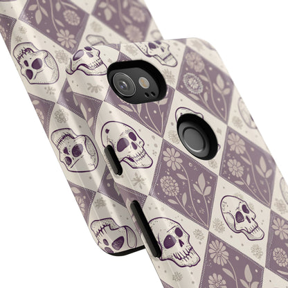 Vintage Skull & Floral Diamond Google Pixel Case