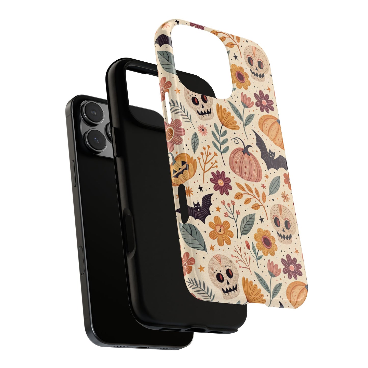 Halloween Skulls & Pumpkins Floral iPhone Case