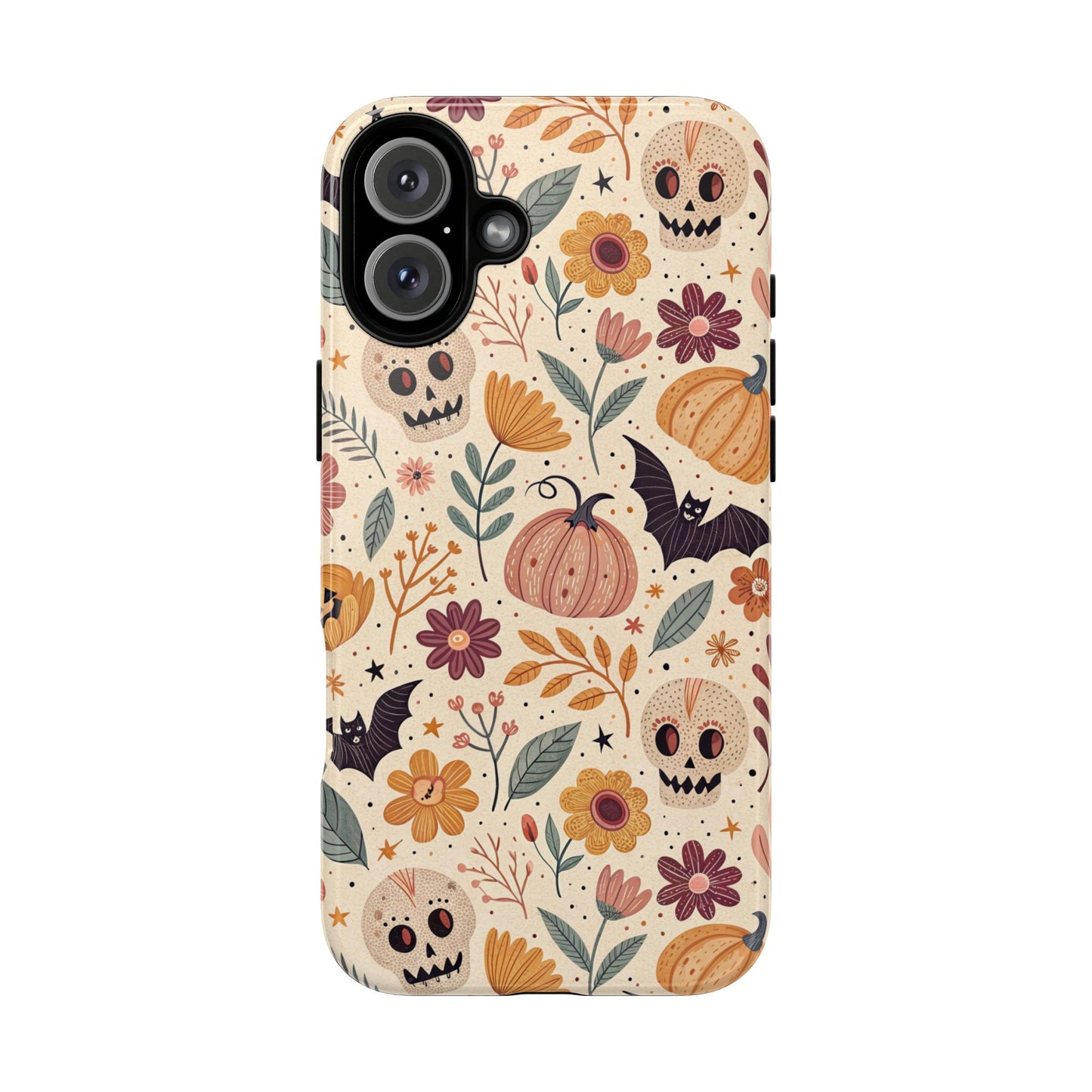 Halloween Skulls & Pumpkins Floral iPhone Case