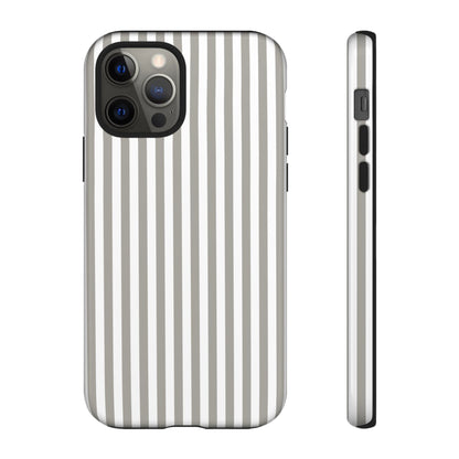 Gray & White Stripe iPhone Case