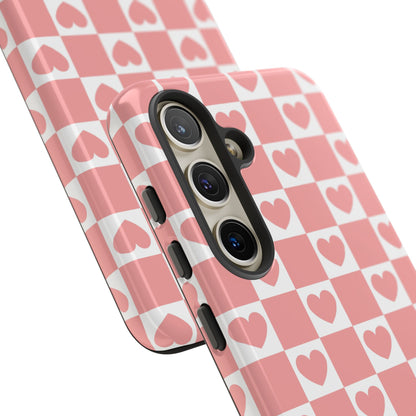 Pink Heart Checkerboard Samsung Case