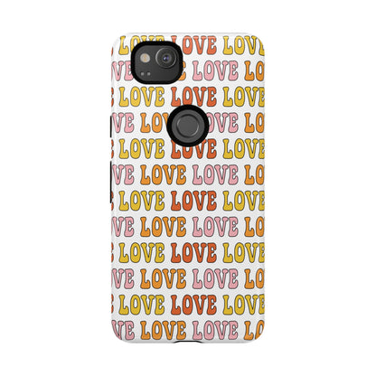 Retro LOVE Typography Google Pixel Case
