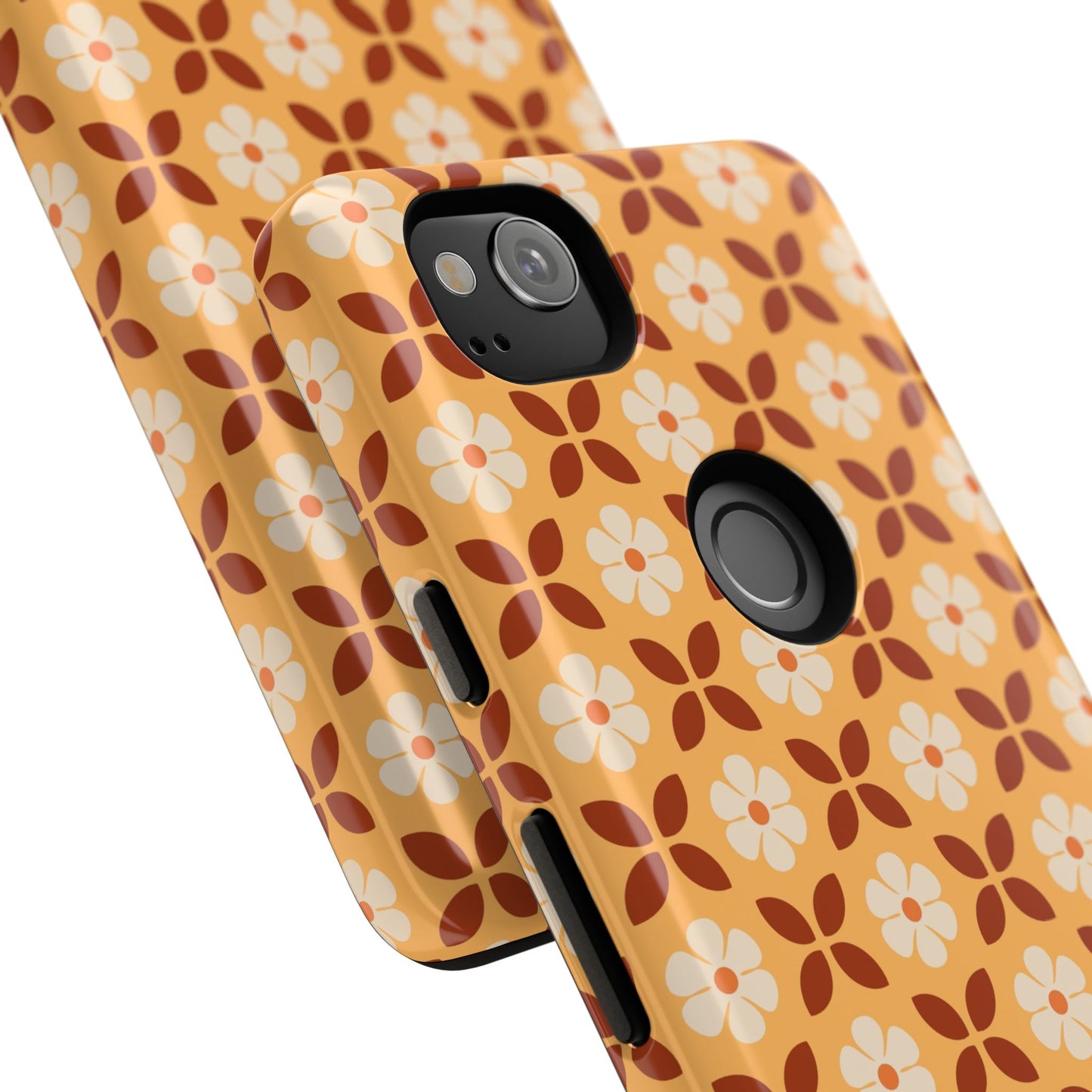 Retro Orange Flower Power Google Pixel Case