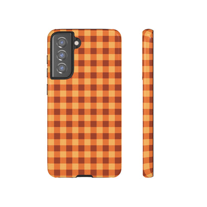 Orange Gingham Checkered Samsung Case