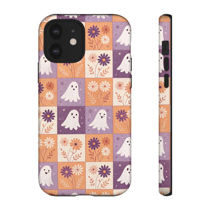Ghost Floral Checkerboard iPhone Case
