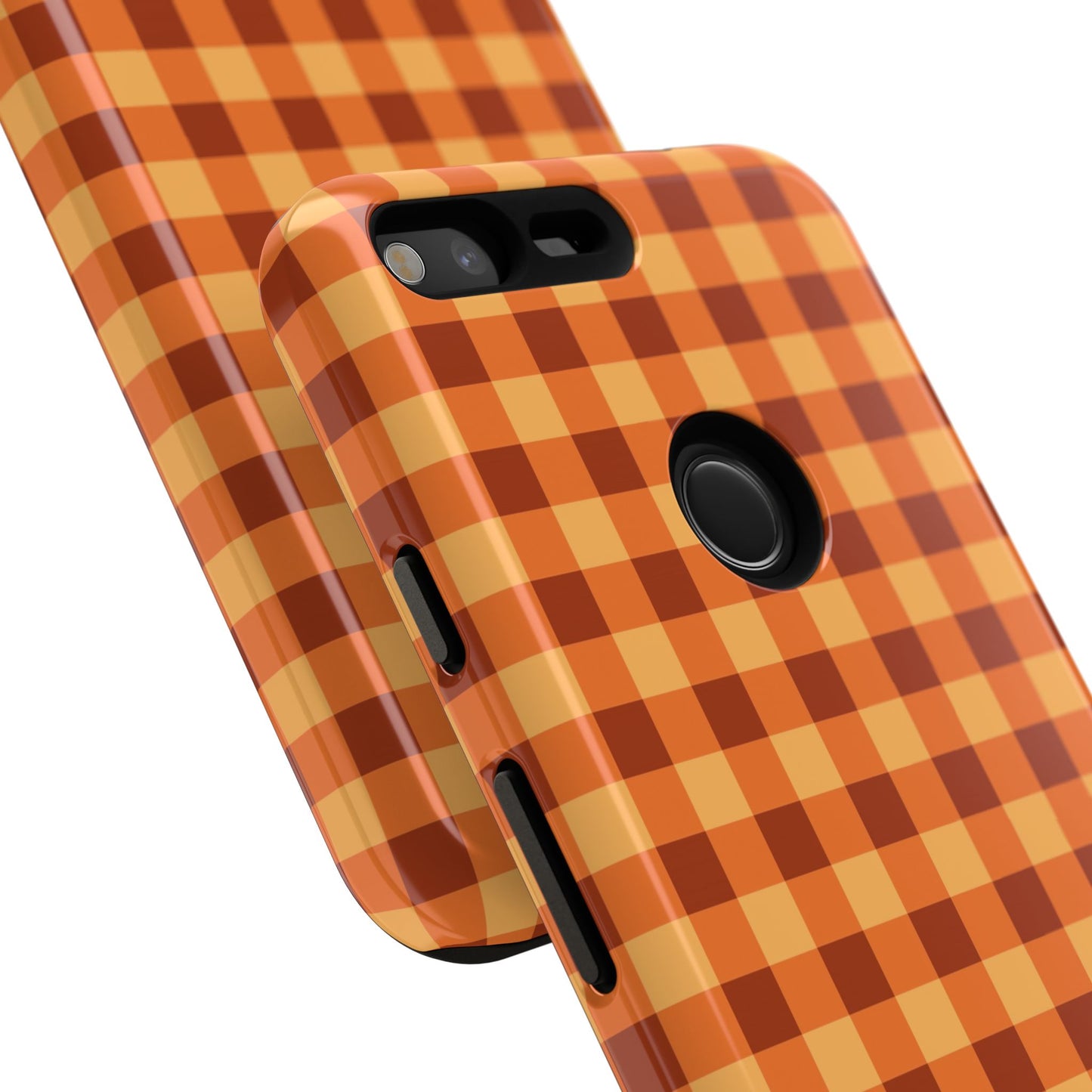 Orange Gingham Checkered Google Pixel Case