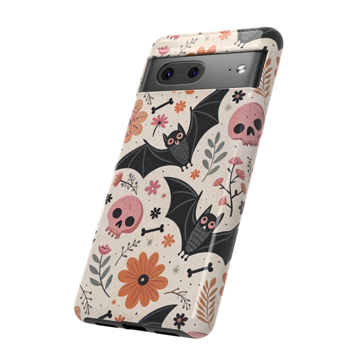 Floral Bats & Skulls Halloween Google Pixel Case